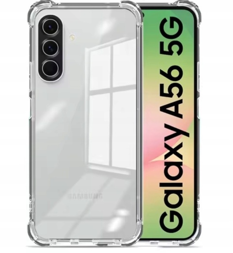 Etui plecki bezbarwne do Samsung A 56 + 3 szt szkło