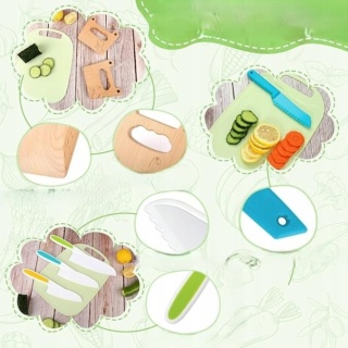 Goodchef 8-częściowy zestaw noży kuchennych dla dzieci do krojenia