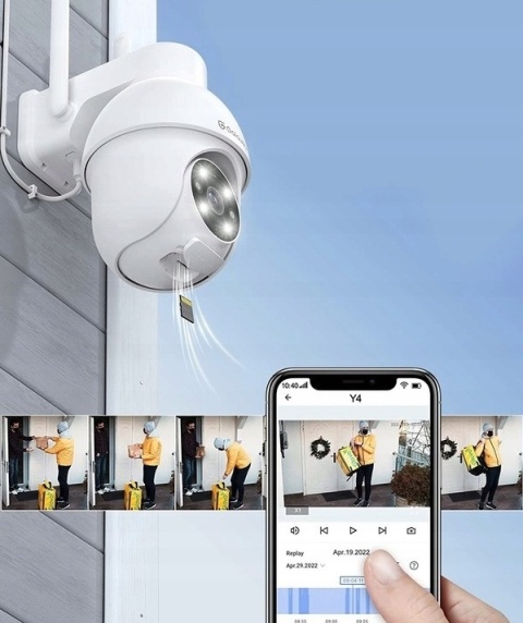 Kamera MONITORINGU Zewnętrzna 2K PTZ Night Vision Czujnik Ruchu