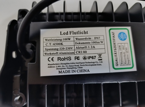 Lampa LED 100W | 6500K | Naświetlacz LED