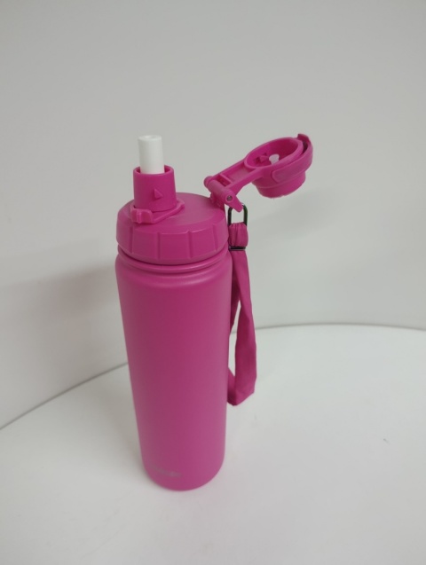 MAMEIDO termos ze słomką 700 ml, szczelna butelka na wodę ze stali nierdzewnej