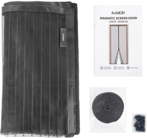Magnetyczna moskitiera 4UMOR do drzwi i okien 95x220cm, czarna