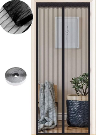 Moskitiera magnetyczna drzwi 110x220 cm Czarna YANGTE