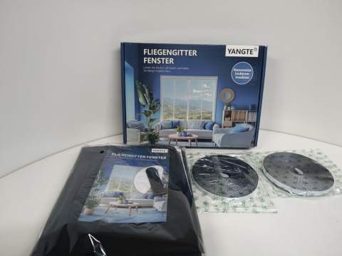 Moskitiera siatka YANGTE do okien (130 x 150 cm, czarna, opakowanie 2 szt.)