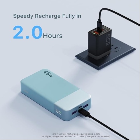 NOBIS Zewnętrzna Bateria Mobilna 20000mAh PD3.0 45W QC4.0 Power Bank