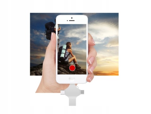 Pendrive P&S 4 W 1 128 GB USB 3.0 srebrny Flash Drive 4 w 1 Apple | PC