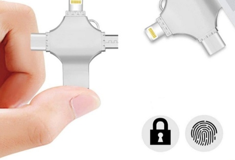 Pendrive P&S 4 W 1 128 GB USB 3.0 srebrny Flash Drive 4 w 1 Apple | PC