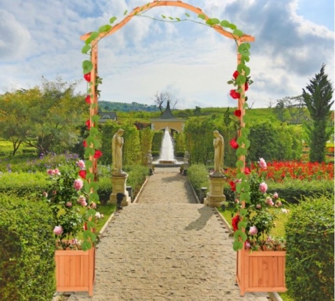 Pergola z donicami z drewna Relaxdays