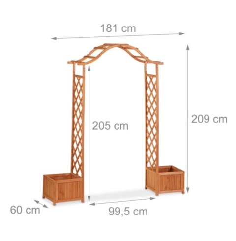 Pergola z donicami z drewna Relaxdays