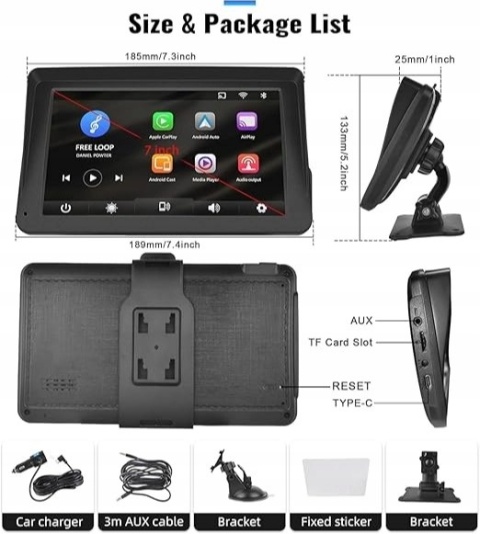 Przenośne radio samochodoweekran multimedialny CarPlay z systemem Android A3327