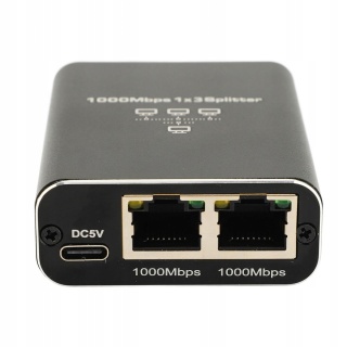 ROZDZIELACZ internetu ETHERNET RJ45 – 1x3 GIGABIT 1000Mbps