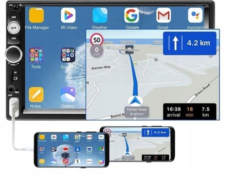Radio Samochodowe 2DIN Ekran Dotykowy 7-calowy Kamera Cofania Pilot