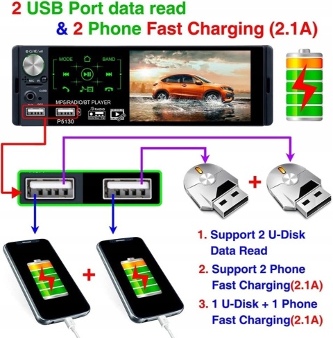 Radio samochodowe GD-P5130 1-DIN