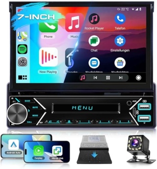 Radio samochodowe, ekran wysuwany Carplay Android Car SKU:A3983