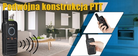 Retevis RB645 Walkie Talkie, Radio PMR446, Podwójne radio PTT, USB C, VOX, 3KM
