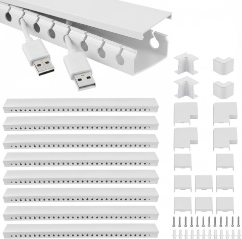 Maskownica Samoprzylepny kanał kablowy Alritz 9 sztuk, osłona kablowa