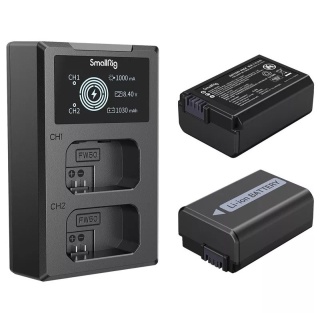 SmallRig 3818 - zestaw, ładowarka + 2x akumulator NP-FW50 Sony