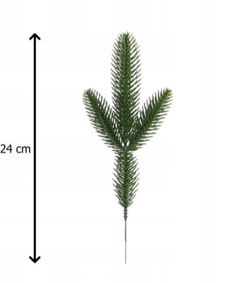 Świąteczne Gałązki Świerkowe PE 24cm Dekoracje na Stroik Wieniec Girlanda