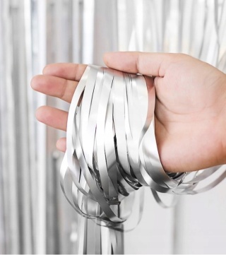 KURTYNA DEKORACYJNA MATOWA SREBRNA 1x2m