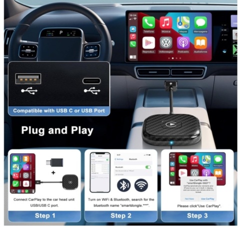 UWECAN CarPlay bezprzewodowy adapter CarPlay do iPhone'a