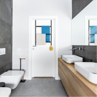 Wieszak bezinwazyjny Relaxdays czarny drzwi, grzejnik