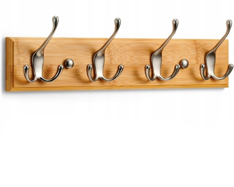 Wieszak wiszący LARHN 4 wieszaki bambus elegancki