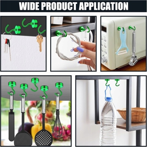 Zestaw 10 Super Mocnych Haczyków Magnetycznych 5 kg+ Magnesy Neodymowe