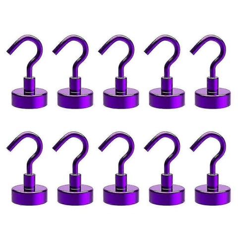 Zestaw 10 Super Mocnych Haczyków Magnetycznych 5 kg+ Magnesy Neodymowe