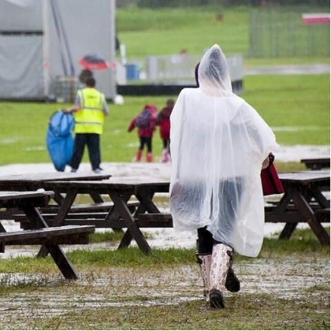 10 szt Relaxdays Ponczo, Peleryna przeciwdeszczowe jednorazowe r. uniwersalny