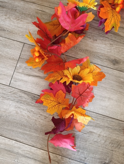 2X girlanda świetlna jesienna dekoracyjna liście klonu 2 x 150 cm