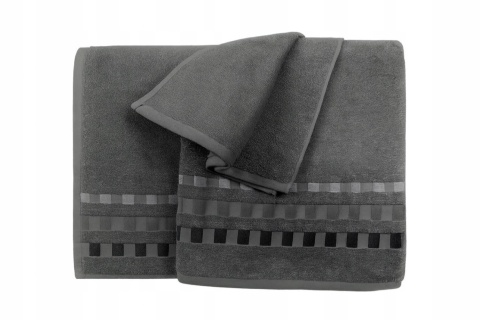 2 szt zestaw Ręcznik bawełniany frotte 50x100 cm grafitowy