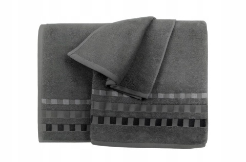 2 szt zestaw Ręcznik bawełniany frotte 50x100 cm grafitowy
