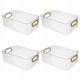 4 SZT organizer do przechowywania, pojemnik ze złotymi uchwytami