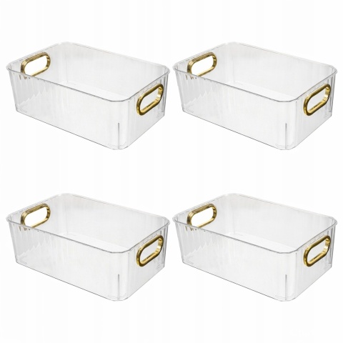 4 SZT organizer do przechowywania, pojemnik ze złotymi uchwytami