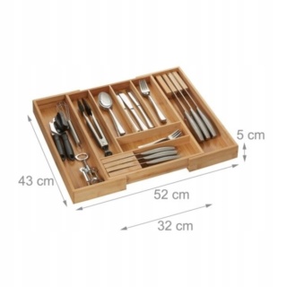 Bambusowy wkład na sztućce rozsuwanyRelaxdays