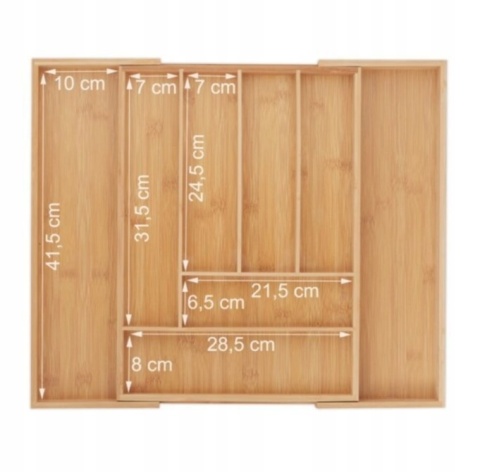 Bambusowy wkład na sztućce rozsuwanyRelaxdays