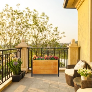 Drewniana rabata donica ogrodowa, balkonowa, tarasowa podwyższana 78x51x48