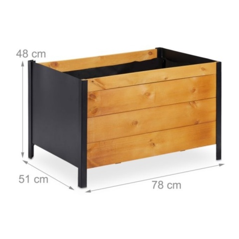 Drewniana rabata donica ogrodowa, balkonowa, tarasowa podwyższana 78x51x48