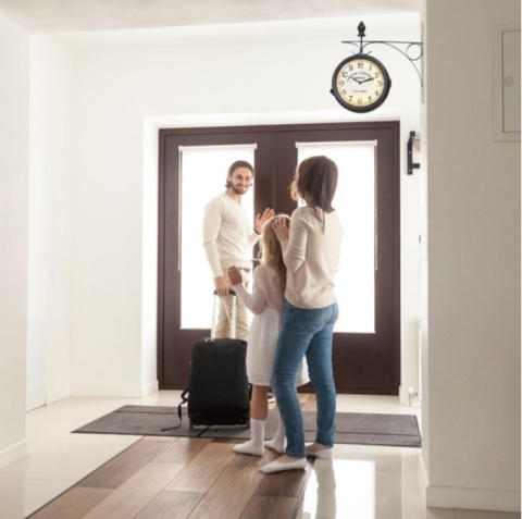 Dwustronny zegar dworcowy New York styl vintage