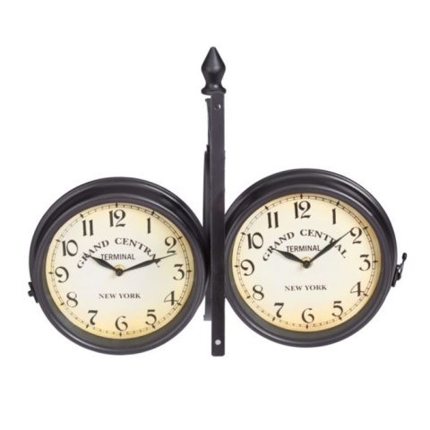 Dwustronny zegar dworcowy New York styl vintage