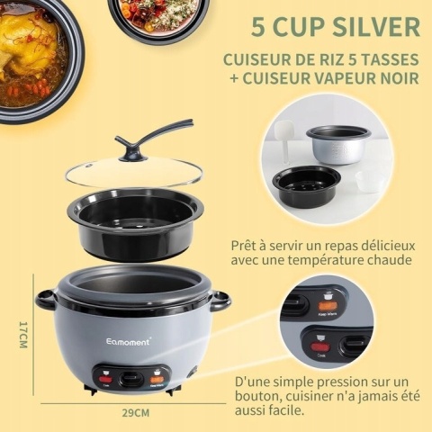 Eamoment 1L 400W – Elektryczny ryżowar z tacką parową wada
