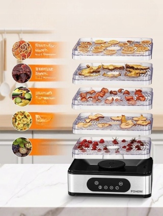 FOHERE Suszarka do żywności owoców Grzybów 5 poziomów 35°C - 70°C