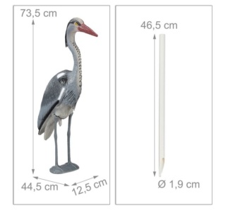 Figurka ogrodowa czapla realistyczna wys 73,5 cm Relaxdays