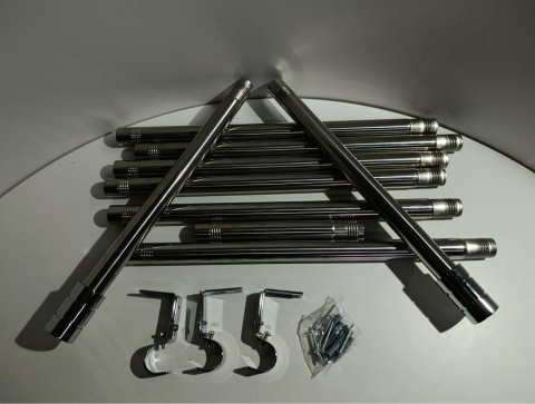 KARNISZ TELESKOPOWY REGULOWANY 72-326cm 20mm SREBRNY