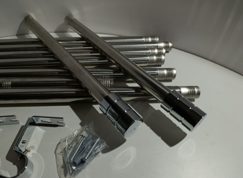 KARNISZ TELESKOPOWY REGULOWANY 72-326cm 20mm SREBRNY