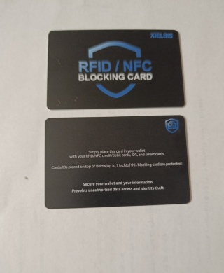 KARTA BLOKUJĄCA RFID NFC OCHRONA KART Zbliżeniowych kredytowych 4 szt