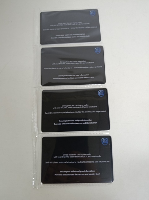 KARTA BLOKUJĄCA RFID NFC OCHRONA KART Zbliżeniowych kredytowych 4 szt