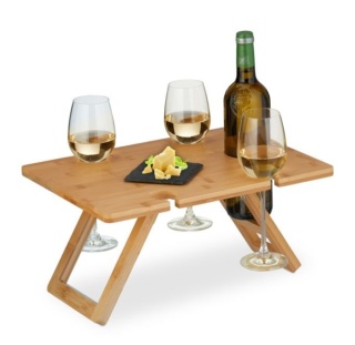 Kwadratowy bambusowy stół stolik piknikowy na wino