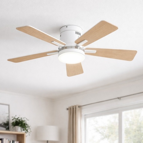 LAMPA Z WIATRAKIEM SUFITOWA WIATRAK LED WENTYLATOR SUFITOWY 105 CM PILOT - wada