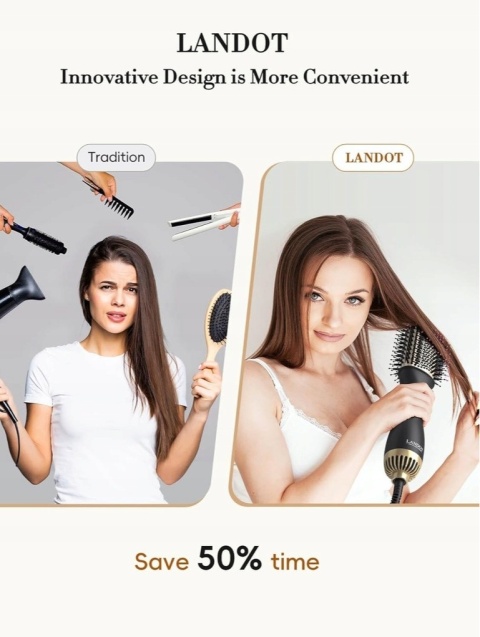 LANDOT SM-5368 Szczotka na Gorące Powietrze Jonizacja Tytan 1000W